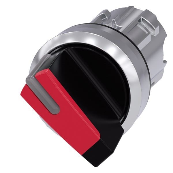 SIEMENS - Knebelschalter, beleuchtbar, 22mm, rund, Metall, hochglanz, rot