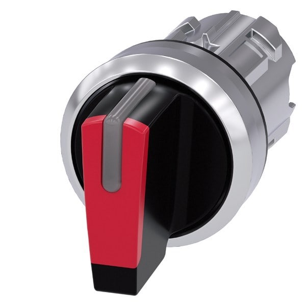 SIEMENS - Knebelschalter, beleuchtbar, 22mm, rund, Metall, hochglanz, rot