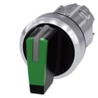 SIEMENS - Knebelschalter, beleuchtbar, 22mm, rund, Metall, hochglanz, grün