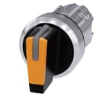 SIEMENS - Knebelschalter beleuchtbar, 22 mm, rund, Metall hochglanz, amber, Knebel kurz