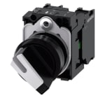 SIEMENS - Knebelschalter, beleuchtbar, 22mm, rund, Kunststoff, schwarz, weiß, 1S+1Ö