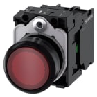 SIEMENS - Drucktaster, beleuchtet, 22mm, rund, Kunststoff, rot, 1S, AC/DC 24V