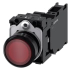 SIEMENS - Drucktaster, beleuchtet, 22mm, rund, Kunststoff, rot, 1S+1Ö, AC 110V