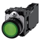 SIEMENS - Drucktaster, beleuchtet, 22mm, rund, Kunststoff, grün, 1S+1Ö, AC 110V