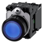 SIEMENS - Drucktaster, beleuchtet, 22mm, rund, Kunststoff, blau, 1S, AC 230V