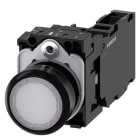 SIEMENS - Drucktaster, beleuchtet, 22mm, rund, Kunststoff, weiß, 1S+1Ö, AC 230V