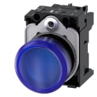 SIEMENS - Leuchtmelder, 22mm, rund, Kunststoff, blau, Linse, glatt, AC/DC 24V