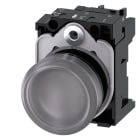 SIEMENS - Leuchtmelder, 22mm, rund, Kunststoff, klar, Linse, glatt, AC/DC 24V