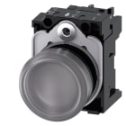 SIEMENS - Leuchtmelder, 22mm, rund, Kunststoff, klar, Linse, glatt, AC 230V
