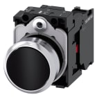 SIEMENS - Drucktaster, 22mm, rund, Metall, hochglanz, schwarz, Druckknopf, 1Ö
