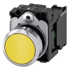 SIEMENS - Drucktaster, 22mm, rund, Metall, hochglanz, gelb, Druckknopf, 1S