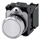 SIEMENS - Drucktaster, 22mm, rund, Metall, hochglanz, weiß, Druckknopf, 1S