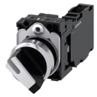 SIEMENS - Knebelschalter, beleuchtbar, 22mm, rund, Metall, hochglanz, weiß, 1S+1Ö