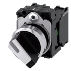 SIEMENS - Knebelschalter, beleuchtbar, 22mm, rund, Metall, hochglanz, weiß, 1S+1Ö