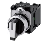 SIEMENS - Knebelschalter, beleuchtbar, 22mm, rund, Metall, hochglanz, weiß, 1S, 1S