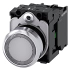 SIEMENS - Drucktaster, beleuchtet, 22mm, rund, Metall, hochglanz, klar, Druckknopf, 1S