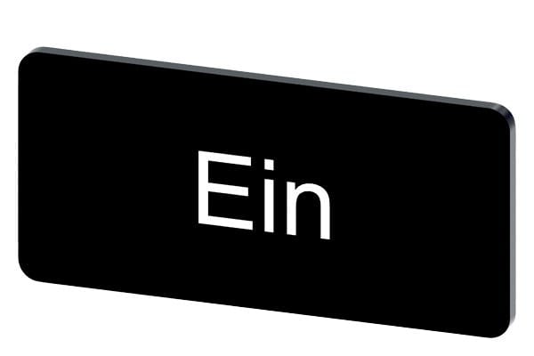 SIEMENS - Bezeichnungsschild 12,5x27mm, Schild schwarz, Beschriftung: Ein
