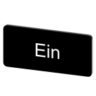 SIEMENS - Bezeichnungsschild 12,5x27mm, Schild schwarz, Beschriftung: Ein