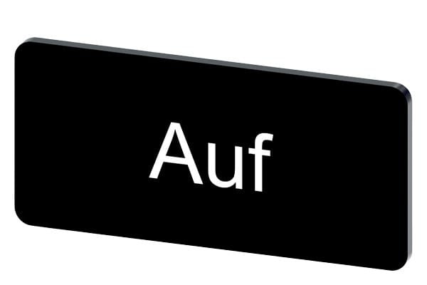 SIEMENS - Bezeichnungsschild 12,5x27mm, Schild schwarz, Beschriftung: Auf