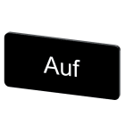 SIEMENS - Bezeichnungsschild 12,5x27mm, Schild schwarz, Beschriftung: Auf