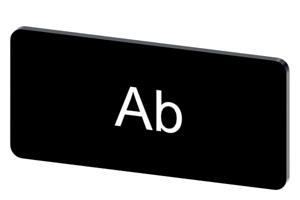 SIEMENS - Bezeichnungsschild 12,5x27mm, Schild schwarz, Beschriftung: Ab