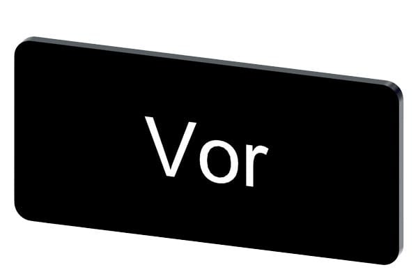 SIEMENS - Bezeichnungsschild 12,5x27mm, Schild schwarz, Beschriftung: Vor