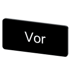 SIEMENS - Bezeichnungsschild 12,5x27mm, Schild schwarz, Beschriftung: Vor