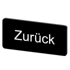 SIEMENS - Bezeichnungsschild 12,5x27mm, Schild schwarz, Beschriftung: Zurück