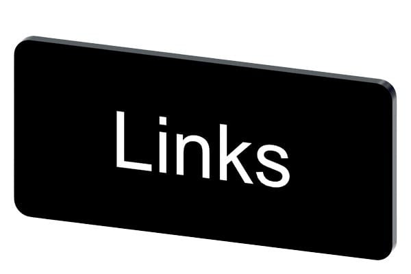 SIEMENS - Bezeichnungsschild 12,5x27mm, Schild schwarz, Beschriftung: Links