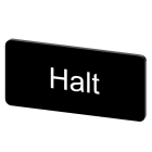 SIEMENS - Bezeichnungsschild 12,5x27mm, Schild schwarz, Beschriftung: Halt