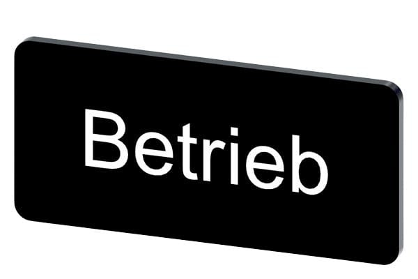 SIEMENS - Bezeichnungsschild 12,5x27mm, Schild schwarz, Beschriftung: Betrieb