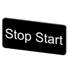 SIEMENS - Bezeichnungsschild 12,5x27mm, Schild schwarz, Beschriftung: Stop Start