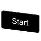 SIEMENS - Bezeichnungsschild 12,5x27mm, Schild schwarz, Beschriftung: Start
