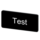 SIEMENS - Bezeichnungsschild 12,5x27mm, Schild schwarz, Beschriftung: Test
