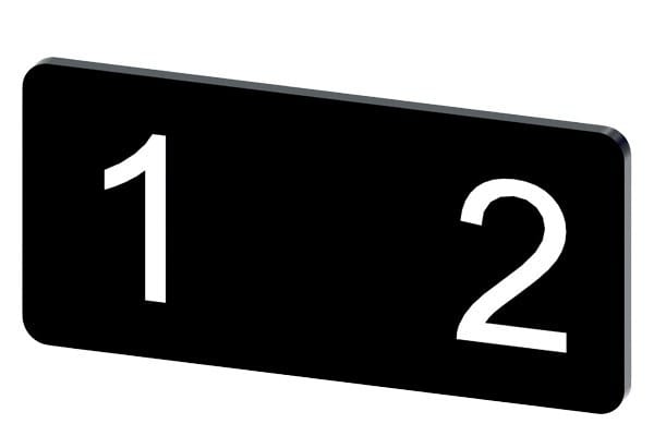 SIEMENS - Bezeichnungsschild 12,5x27mm, Schild schwarz, Symbol: 1 2