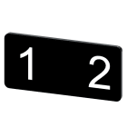 SIEMENS - Bezeichnungsschild 12,5x27mm, Schild schwarz, Symbol: 1 2