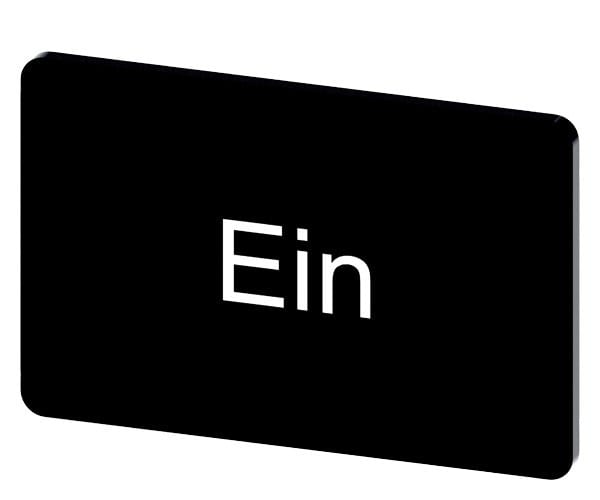 SIEMENS - Bezeichnungsschild 17,5x27mm, Schild schwarz, Beschriftung: Ein