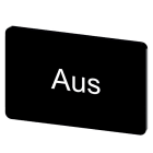 SIEMENS - Bezeichnungsschild 17,5x27mm, Schild schwarz, Beschriftung: Aus
