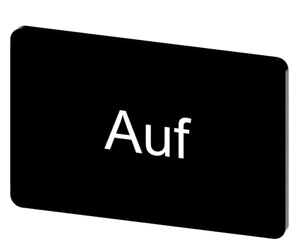 SIEMENS - Bezeichnungsschild 17,5x27mm, Schild schwarz, Beschriftung: Auf