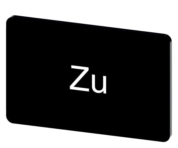 SIEMENS - Bezeichnungsschild 17,5x27mm, Schild schwarz, Beschriftung: Zu