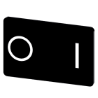 SIEMENS - Bezeichnungsschild 17,5x27mm, Schild schwarz, Symbol: O* I