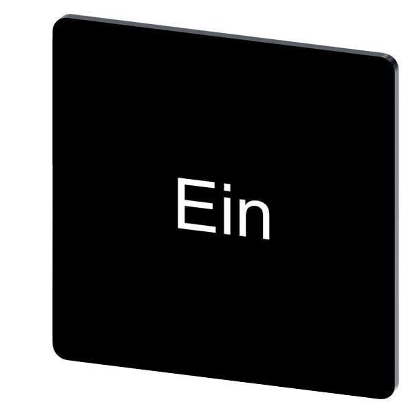 SIEMENS - Bezeichnungsschild 27x27mm, Schild schwarz, Beschriftung: Ein