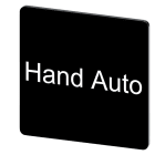 SIEMENS - Bezeichnungsschild 27x27mm, Schild schwarz, Beschriftung: Hand Auto