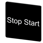 SIEMENS - Bezeichnungsschild 27x27mm, Schild schwarz, Beschriftung: Stop Start