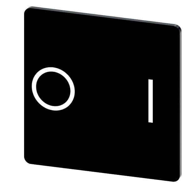 SIEMENS - Bezeichnungsschild 27x27mm, Schild schwarz, Symbol: O* I