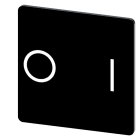 SIEMENS - Bezeichnungsschild 27x27mm, Schild schwarz, Symbol: O* I