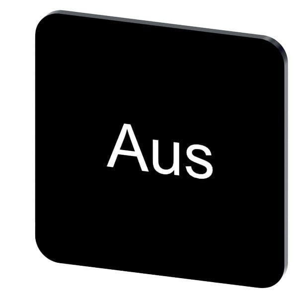 SIEMENS - Bezeichnungsschild 22x22mm, Schild schwarz, Beschriftung: Aus