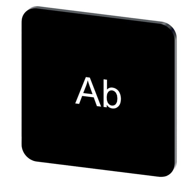 SIEMENS - Bezeichnungsschild 22x22mm, Schild schwarz, Beschriftung: Ab