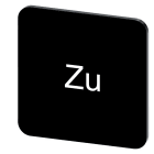 SIEMENS - Bezeichnungsschild 22x22mm, Schild schwarz, Beschriftung: Zu