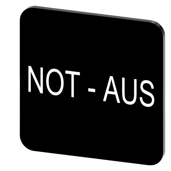 SIEMENS - Bezeichnungsschild 22x22mm, Schild schwarz, Beschriftung: Not-Halt